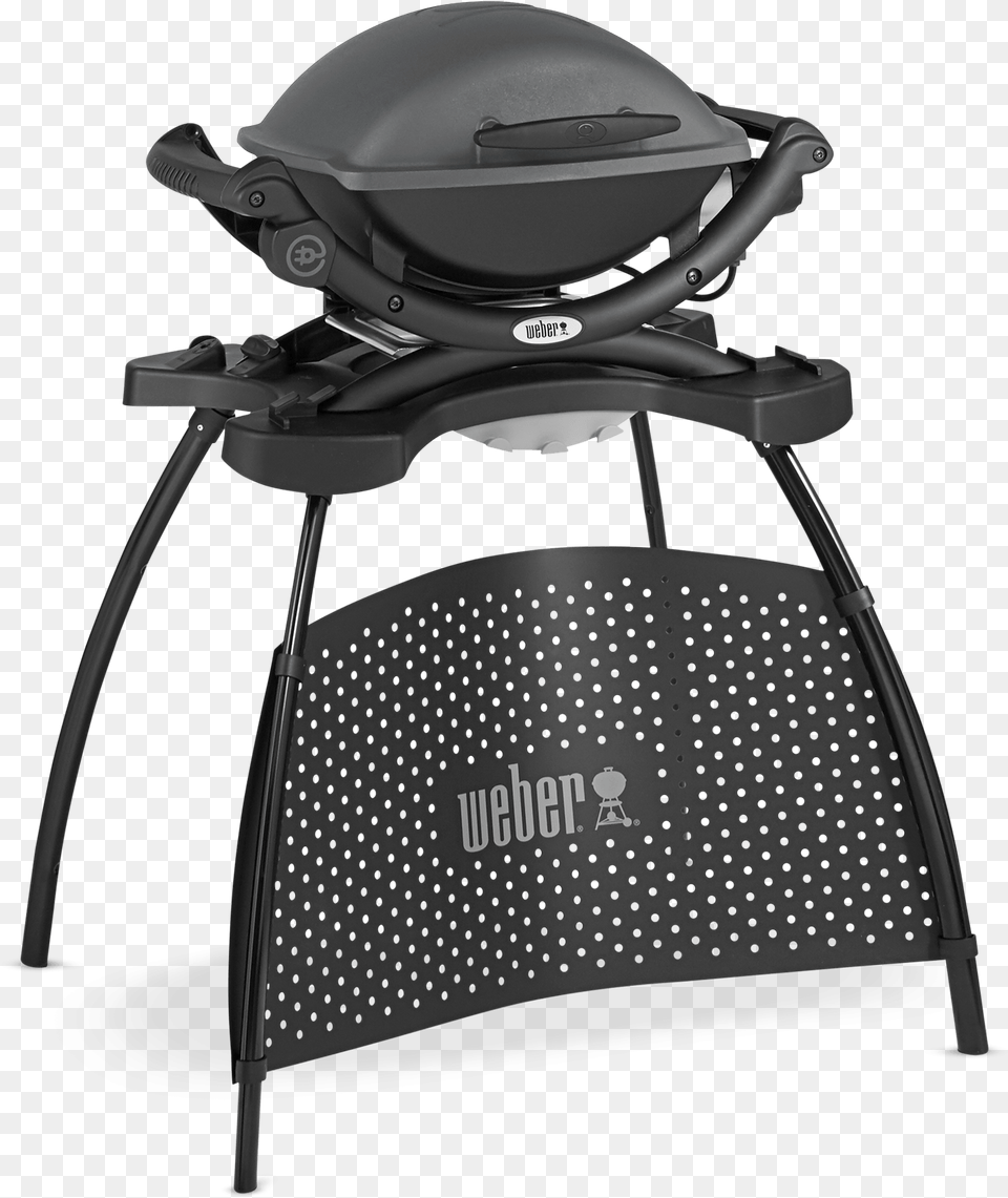 Weber Q 1400 Electric Barbecue With Stand, Tripod, Cushion, Home Decor Png Image