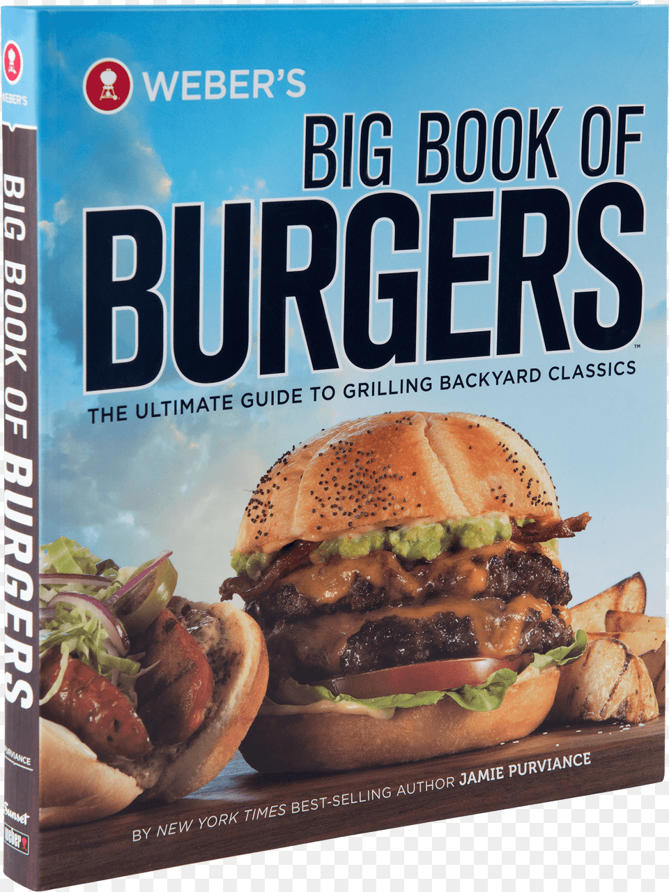 Webers Big Book Of Burgers View Weber39s Big Book Of Burgers, Burger, Food, Advertisement, Bread Png Image