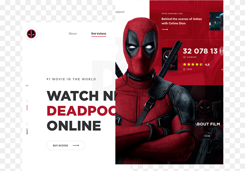 Website Design Deadpool, Adult, Advertisement, Female, Person Png