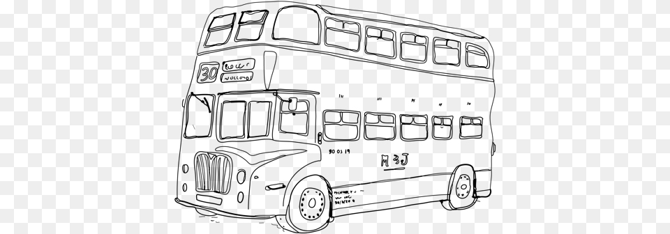 Website Images 04 Double Decker Bus, Gray Png