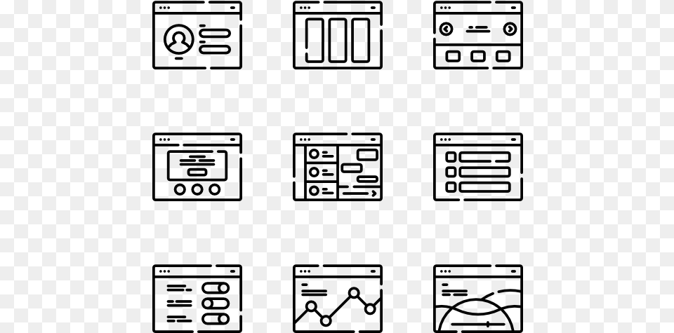 Website Interface Coding Language Icons, Gray Png Image