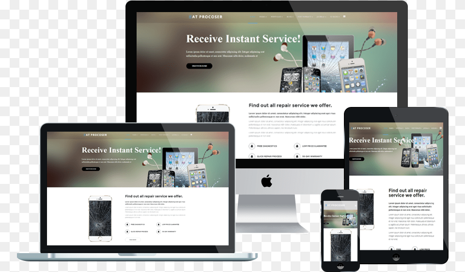 Website Responsive Template, Computer, Phone, Mobile Phone, Electronics Png