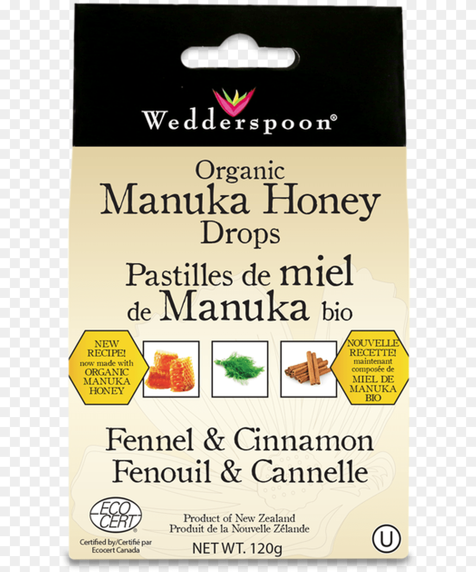 Wedderspoon Organic Manuka Honey Drop With Fennel Amp Chocolate, Advertisement, Poster, Plant Free Png Download