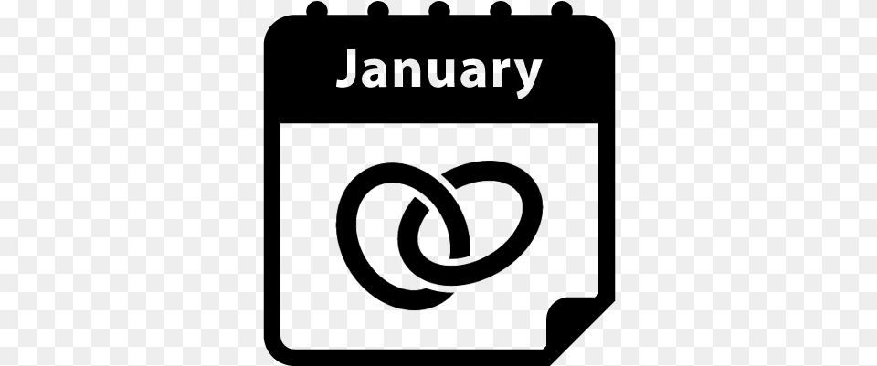 Wedding Anniversary January Calendar, Gray Png