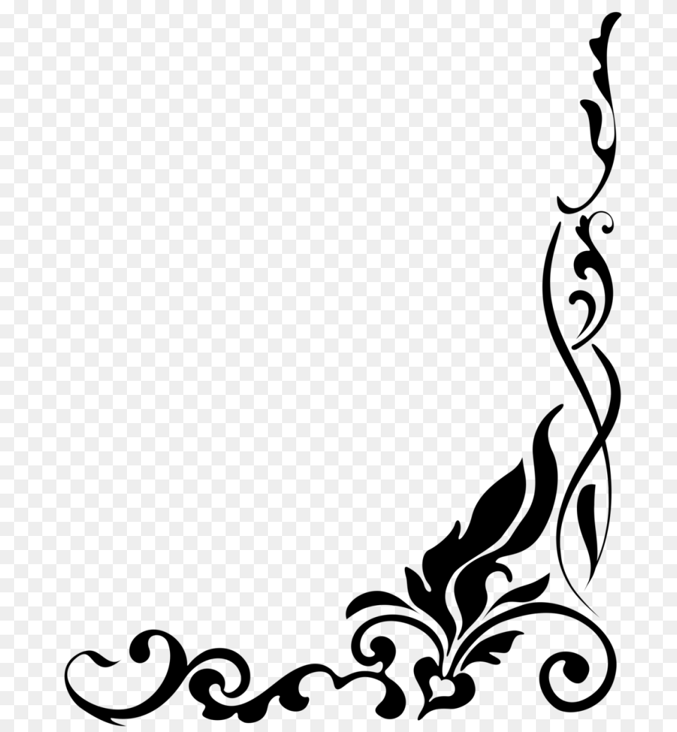 Wedding Border Clipart, Gray Png Image