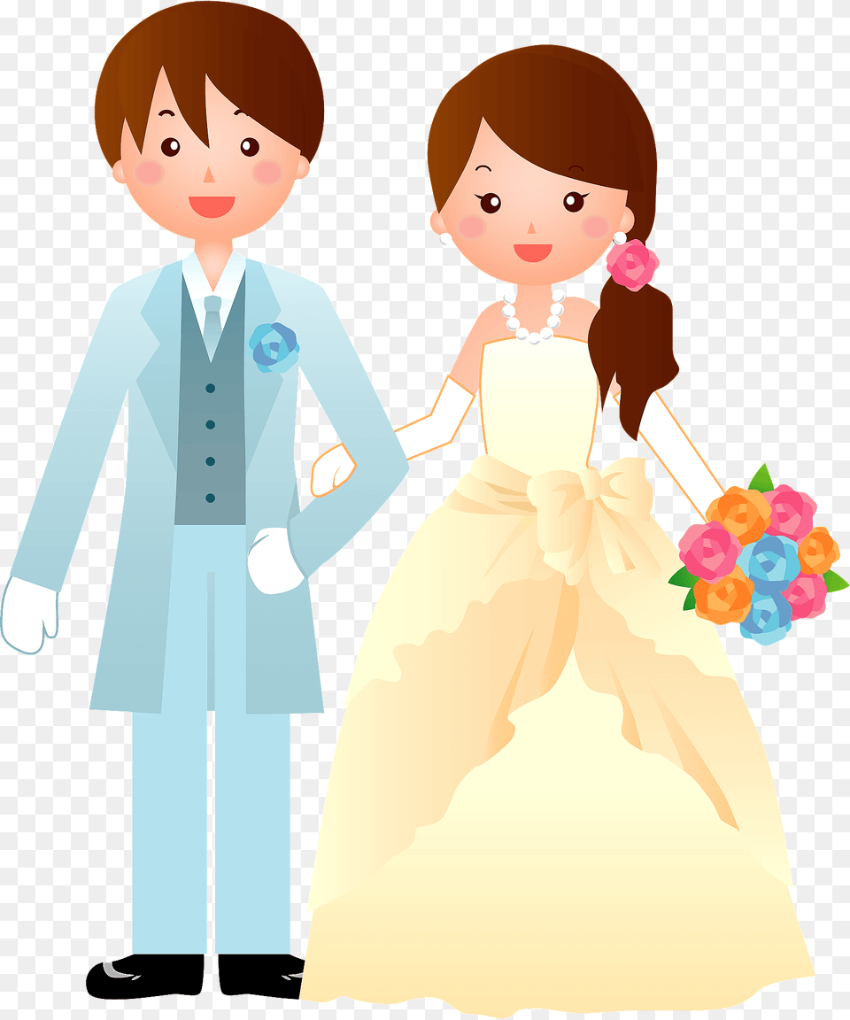 Wedding Bride And Groom Clipart, Formal Wear, Clothing, Dress, Fashion Free Png