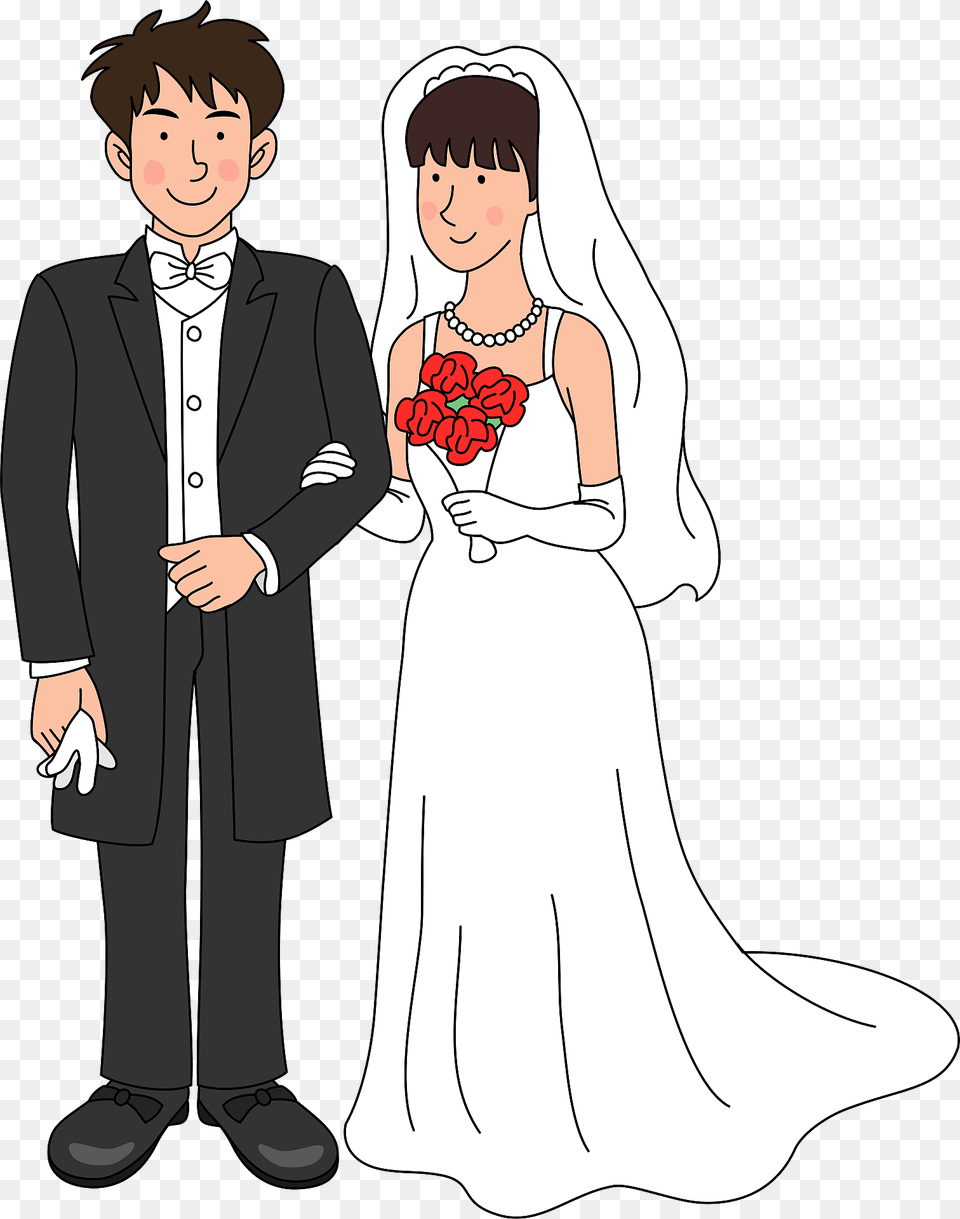 Wedding Bride And Groom Clipart, Formal Wear, Fashion, Gown, Dress Free Png Download