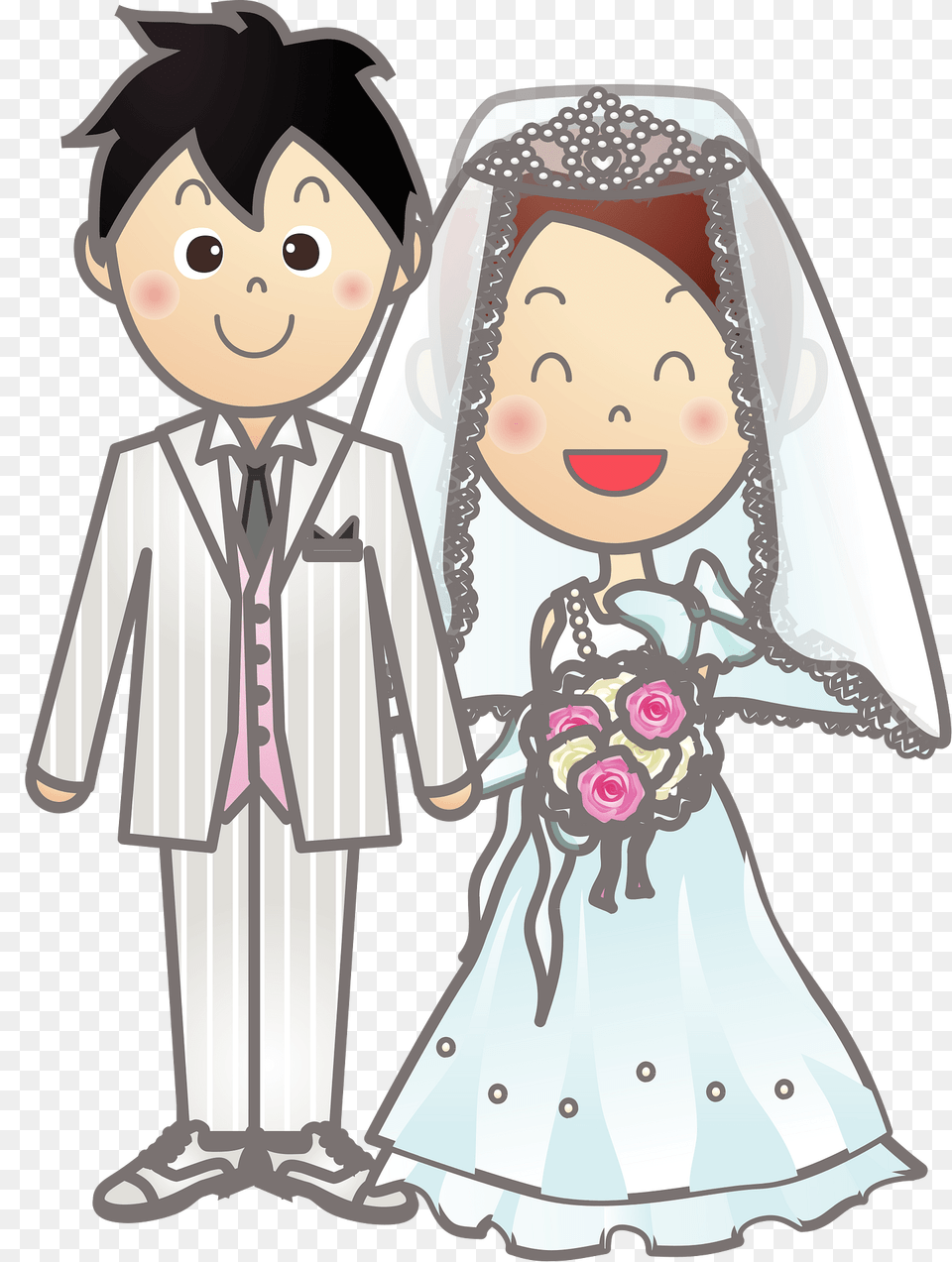 Wedding Bride Groom Clipart, Dress, Book, Formal Wear, Clothing Png Image