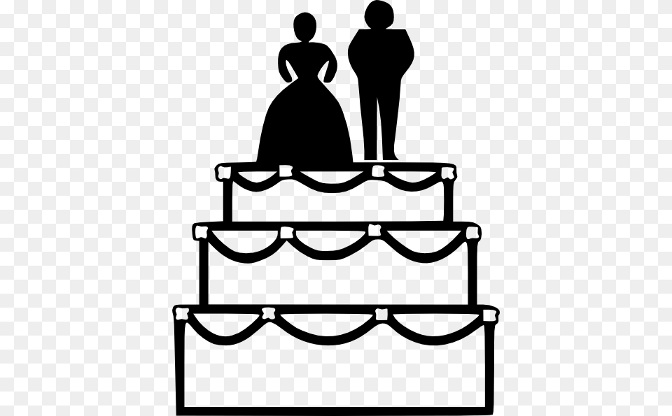 Wedding Cake Clip Art At Clker Com Vector Clip Art Wedding Cake Clip Art, Stencil, Silhouette, Person, People Png Image