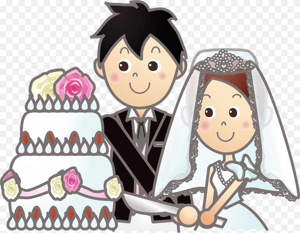 Wedding Cake Cutting Clipart, People, Person, Book, Publication Free Png Download