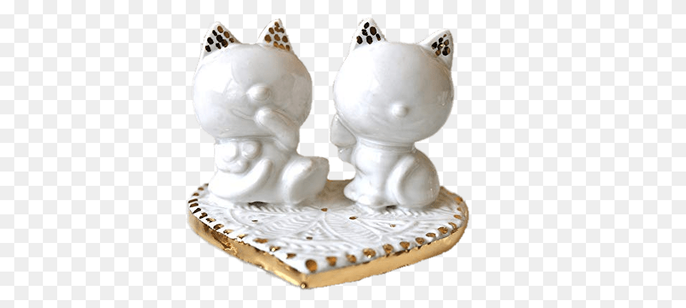 Wedding Cake Topper Cat Figurines, Art, Figurine, Porcelain, Pottery Png Image