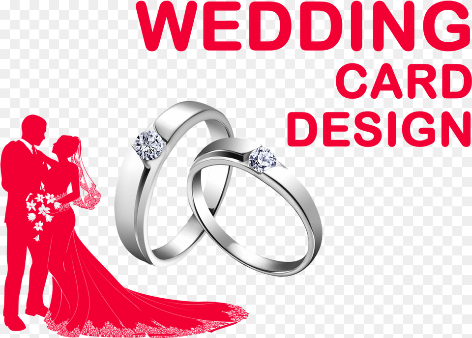 Wedding Card Design Simple Engagement Rings For Couple, Accessories, Ring, Jewelry, Silver Png