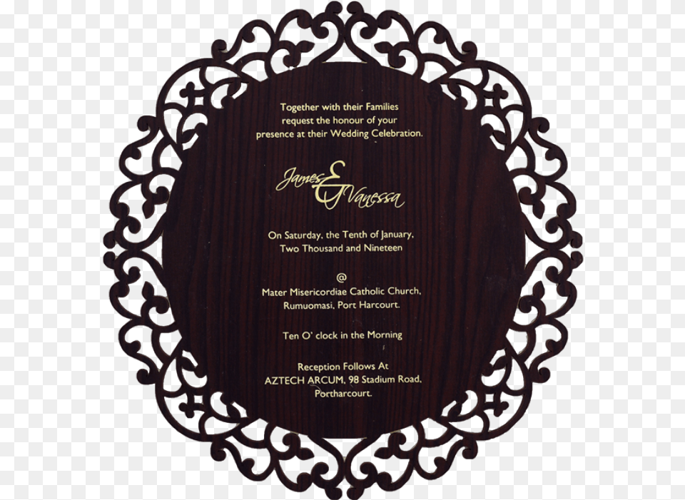 Wedding Card In Circle Shaped, Text, Plaque, Menu Png