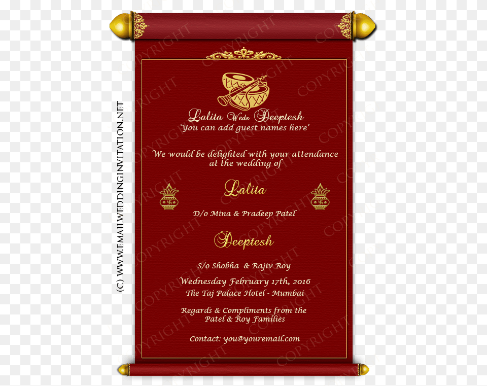 Wedding Card Sample India, Text, Mailbox, Document Free Transparent Png