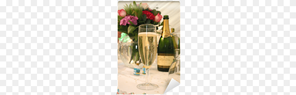 Wedding Champagne And Party Poppers Wall Mural Pixers Champagne Stemware, Glass, Bottle, Alcohol, Beverage Png Image