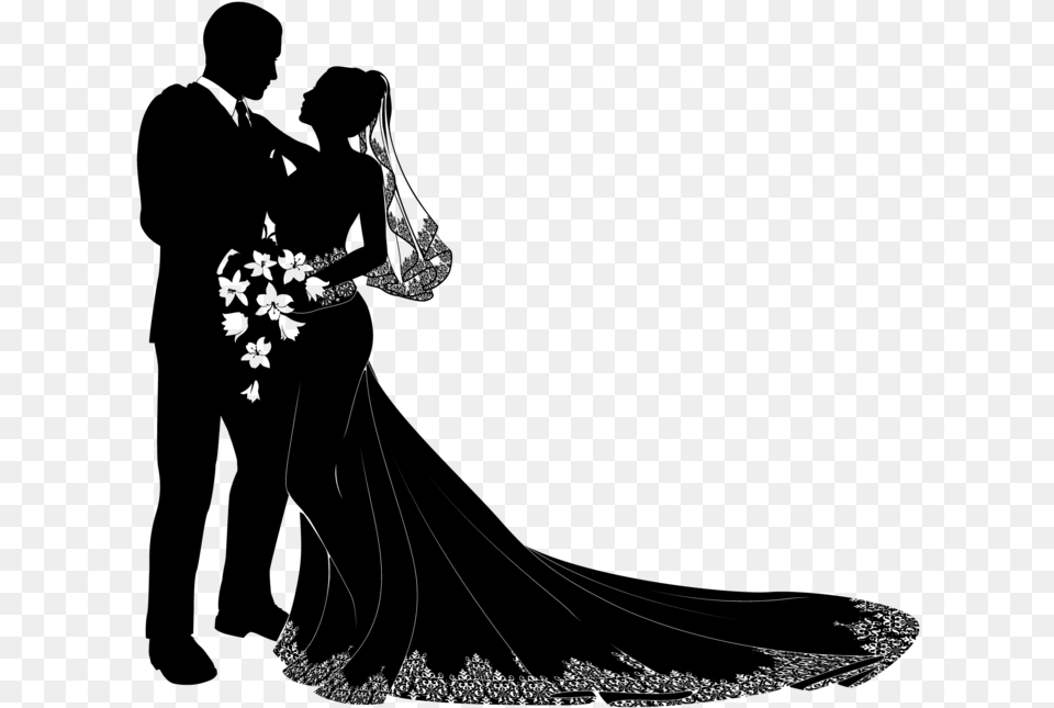 Wedding Clipart Craft Projects Symbols Clipart Wedding Couple Silhouette, Gray Png