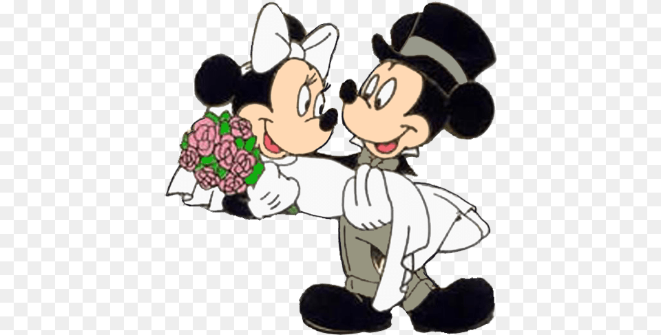 Wedding Clipart Mickey Mouse Mickey And Minnie Wedding, Cartoon, Baby, Person, Head Free Transparent Png