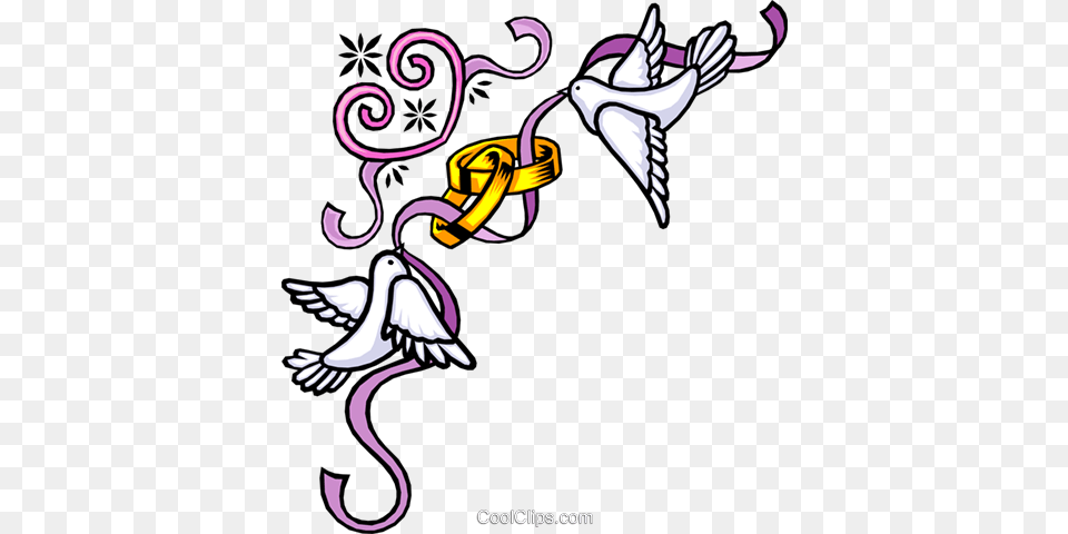 Wedding Clipart Of A Wedding Bands With Birds, Art, Graphics, Pattern, Purple Free Png