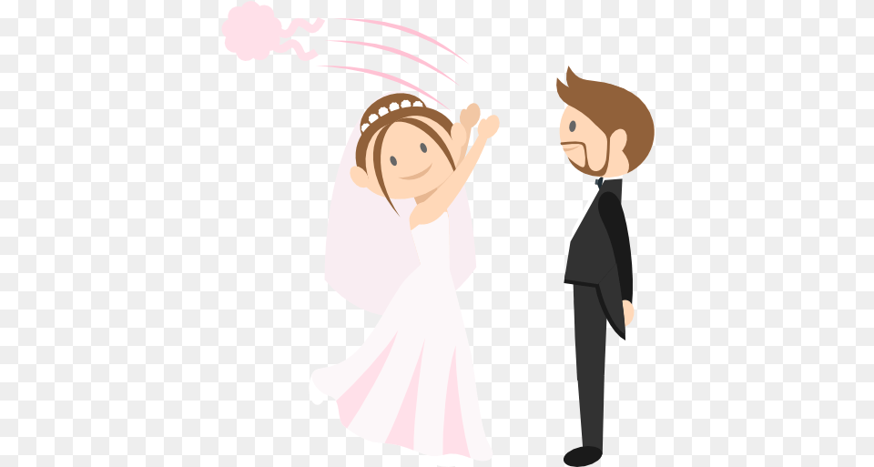 Wedding Couple Bride Groom People Romantic Icon Bride And Groom Transparent Background, Clothing, Dress, Formal Wear, Publication Free Png Download