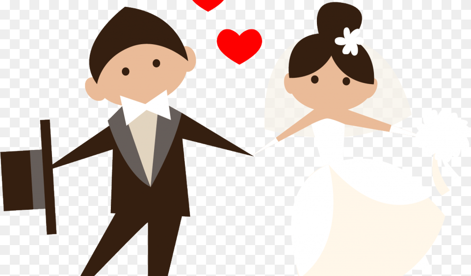 Wedding Couple Cartoon Clipart Download Married Clipart, Formal Wear, Baby, Person, Clothing Png Image