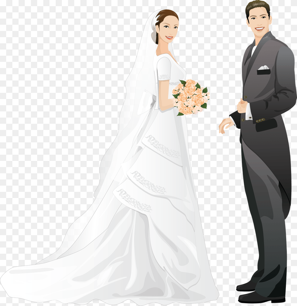 Wedding Couple Clip Art, Wedding Gown, Gown, Formal Wear, Fashion Free Png Download