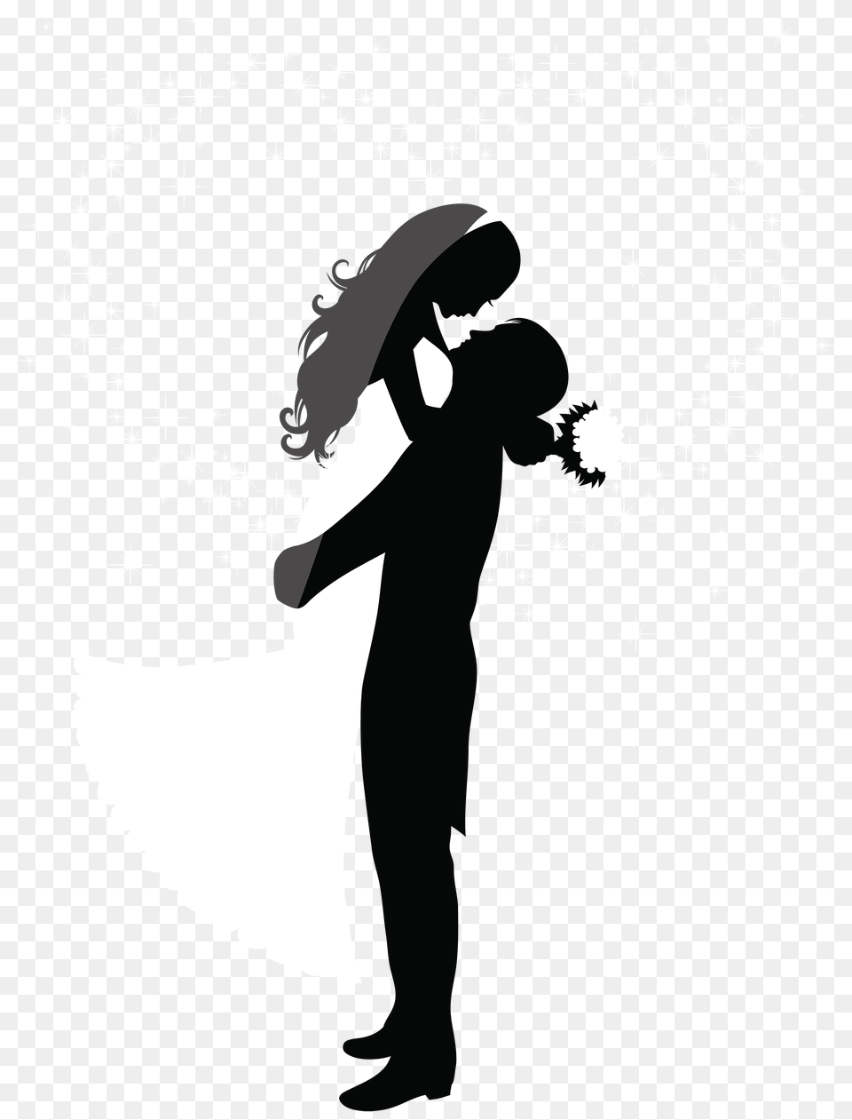 Wedding Couple Clipart, Silhouette, Stencil, Adult, Female Free Transparent Png