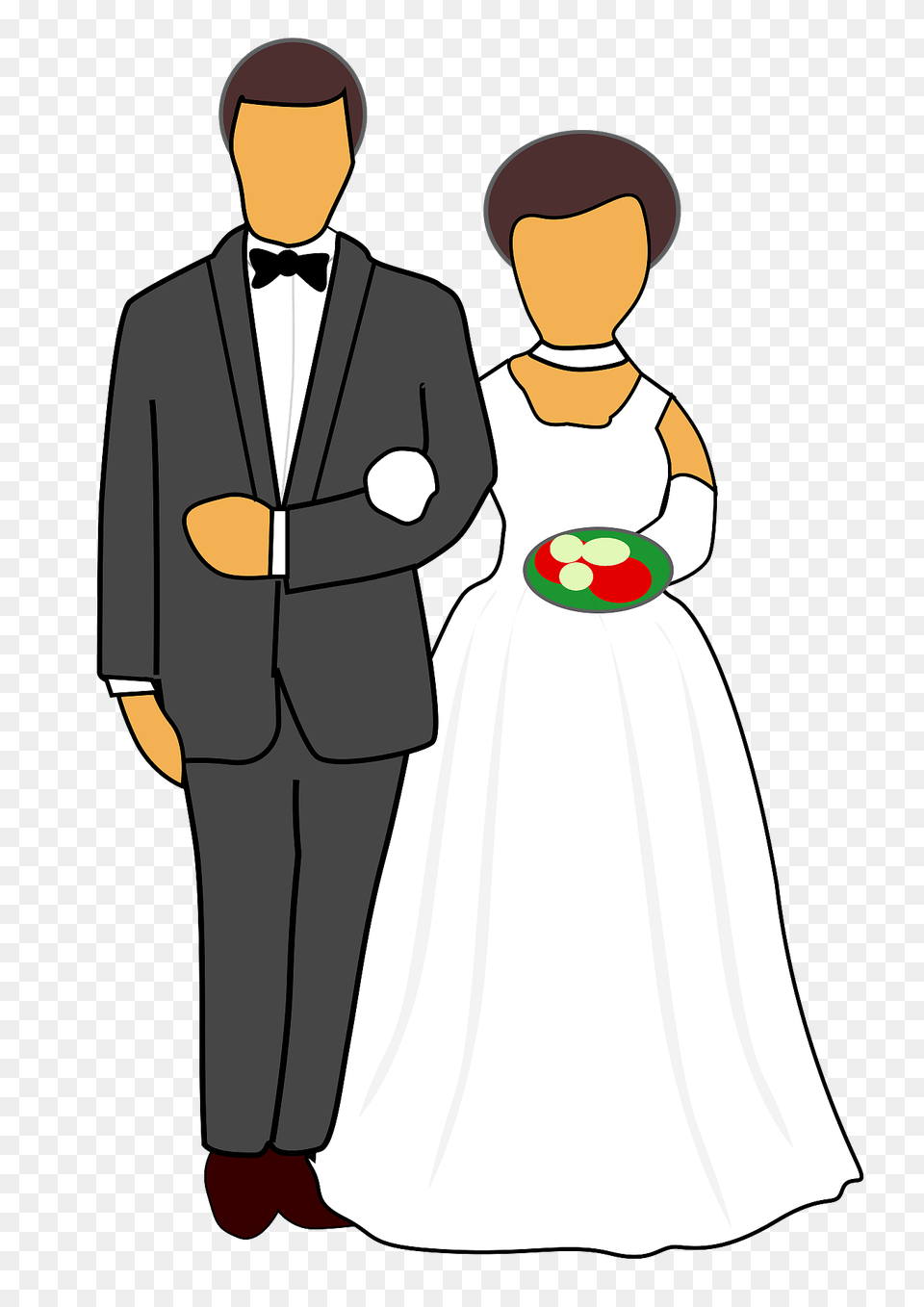 Wedding Couple Clipart, Formal Wear, Dress, Suit, Clothing Free Png