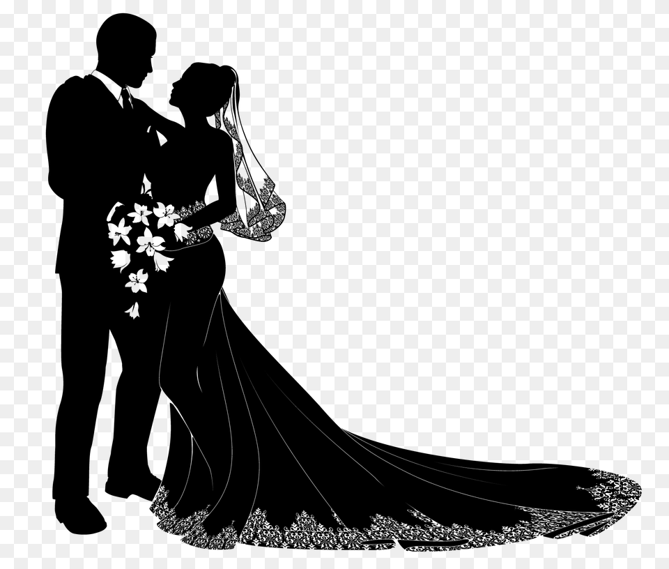 Wedding Couple Clipart Clip Art Images, Gray Free Png Download