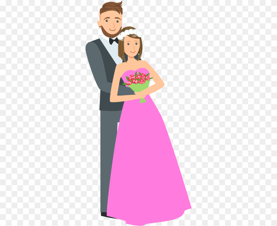 Wedding Couple Clipart Vector Hd Wedding Couple, Flower Bouquet, Gown, Flower Arrangement, Flower Free Png