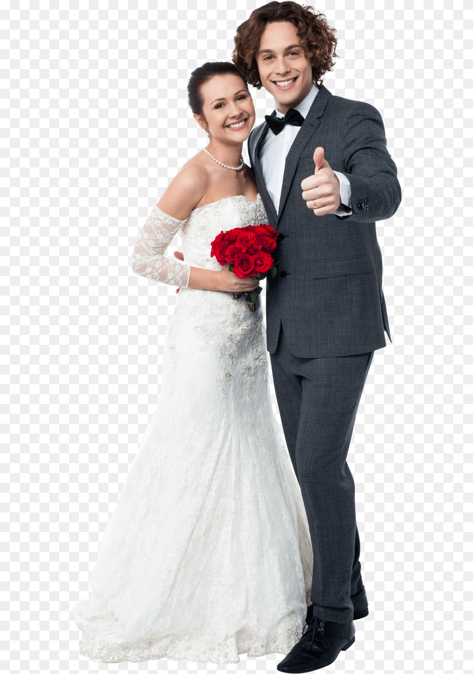 Wedding Couple Image, Flower Bouquet, Hand, Gown, Formal Wear Free Png