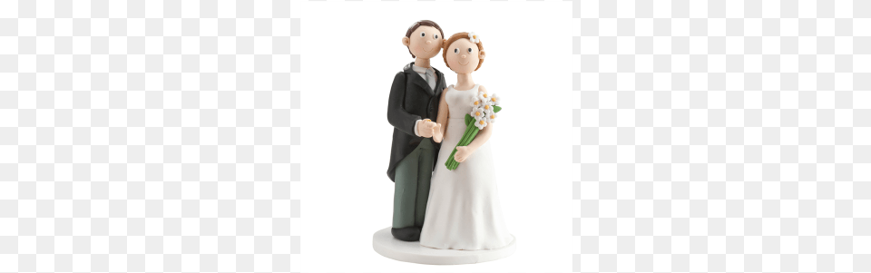 Wedding Couple Ornament White Flowers Wedding Couple Cake Topper Bouquet, Figurine, Person, Adult, Female Png Image