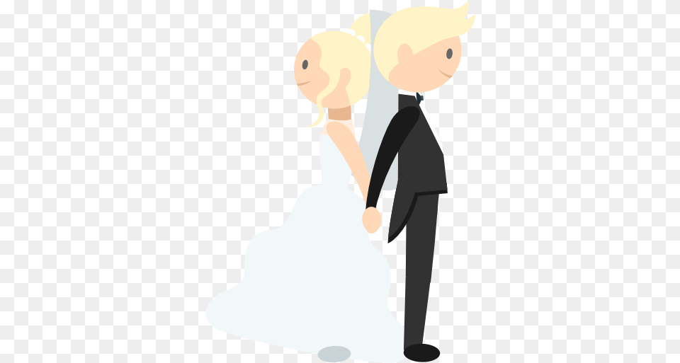 Wedding Couple Romantic People Bride Groom Icon Cartoon, Gown, Clothing, Dress, Fashion Png Image