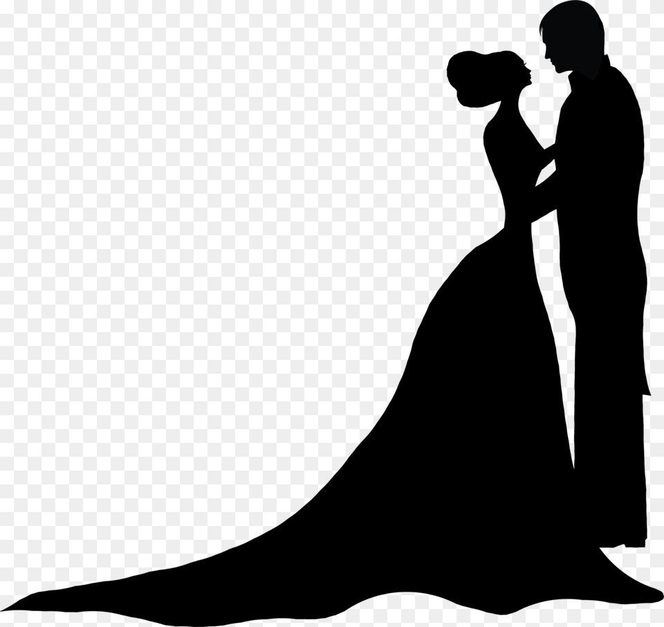Wedding Couple Silhouette, Lighting Free Transparent Png