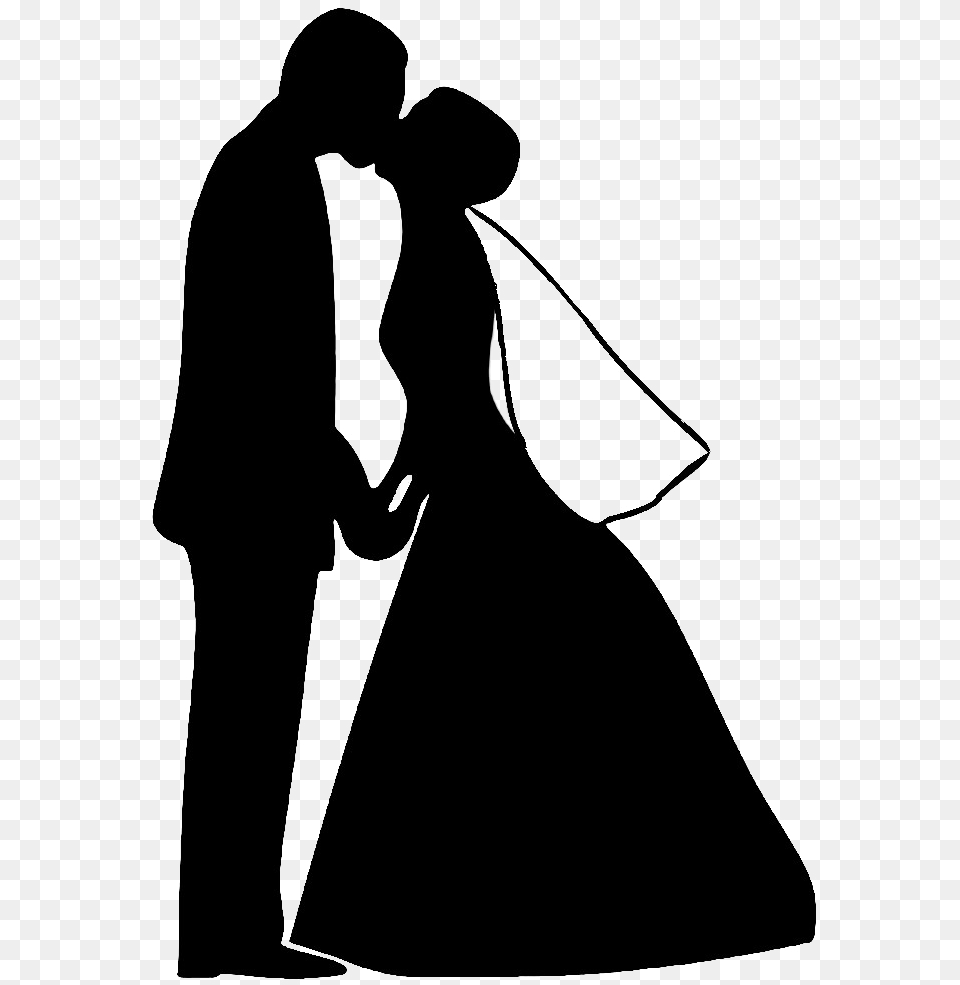 Wedding Couple Silhouette Bride And Groom Silhouette, Clothing, Dress, Formal Wear, Gown Png Image