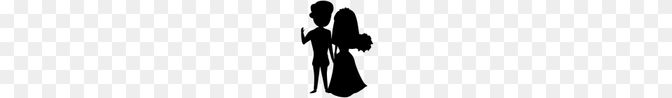 Wedding Couple Silhouette Clip Art, Gray Png