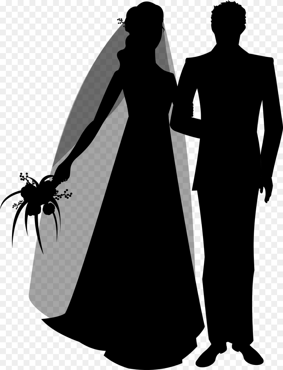 Wedding Couple Silhouette Clip Art Wedding Couple Silhouette, Gray, Lighting Free Transparent Png