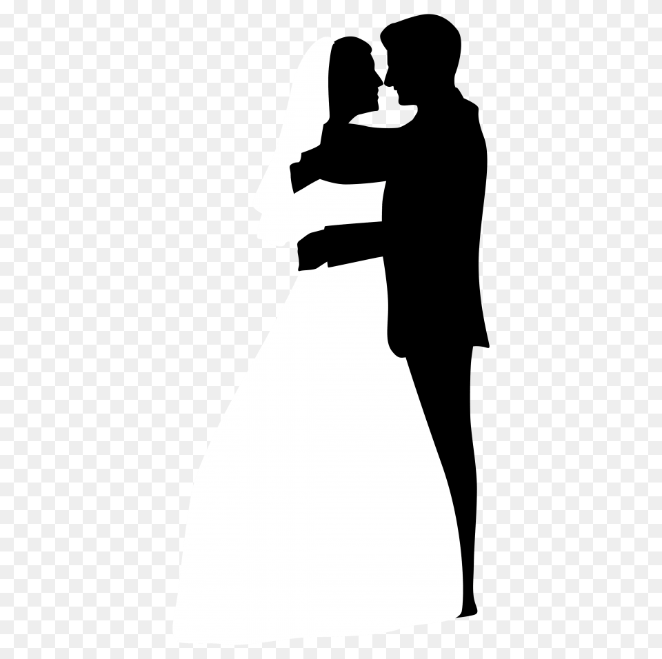 Wedding Couple Silhouettes Clip Art, Stencil, Silhouette, Adult, Person Free Png Download