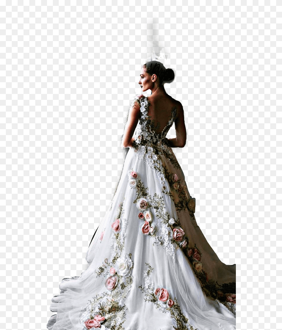Wedding Dress Beauty Bride Freetoedit Gown, Formal Wear, Wedding Gown, Clothing, Fashion Png Image