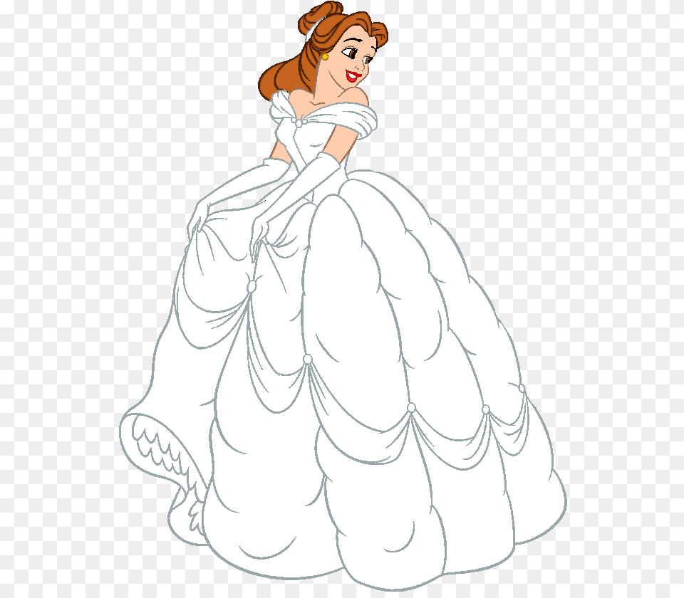 Wedding Dress Clipart Belle Belle Wedding Dress Disney Cartoon, Adult, Person, Gown, Formal Wear Free Transparent Png