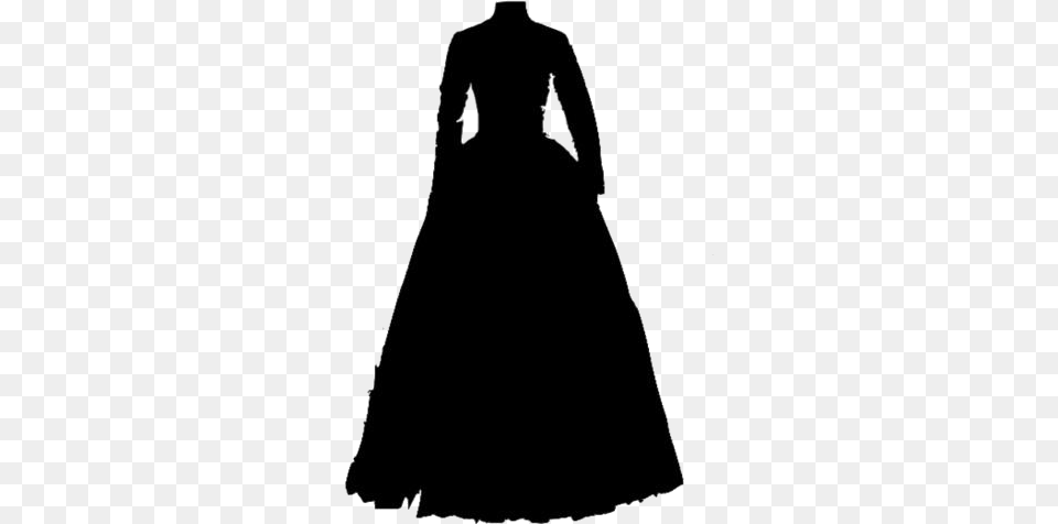Wedding Dress Clipart Black And White, Gown, Clothing, Fashion, Sleeve Free Png Download