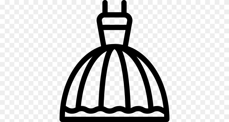 Wedding Dress Fashion Elegant Icon With And Vector Format, Gray Free Png