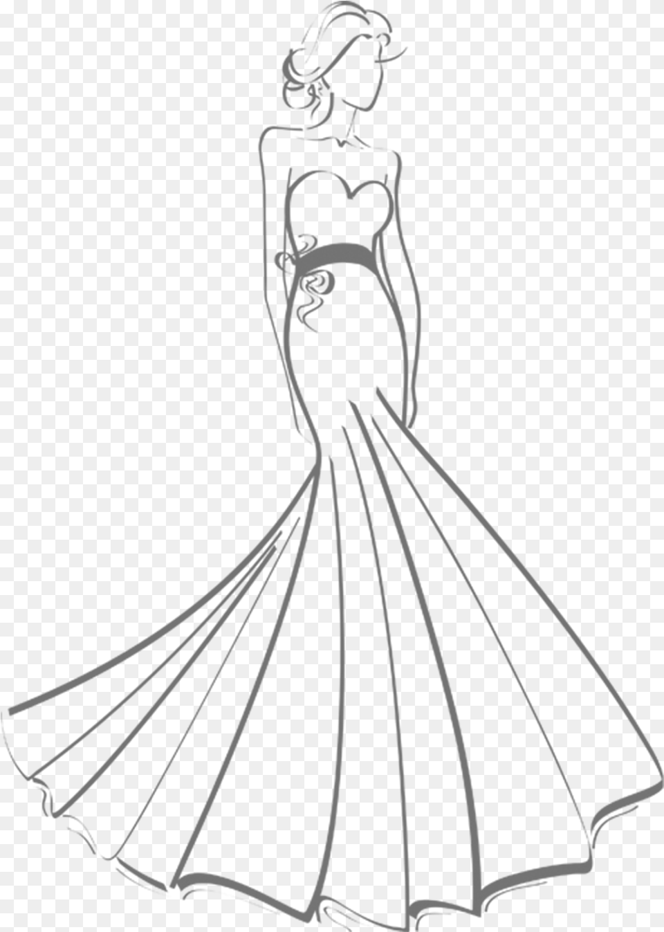 Wedding Dress Vertical Line Drawing Dress, Clothing, Fashion, Gown, Formal Wear Png