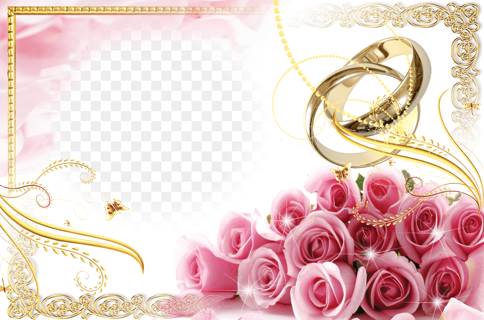 Wedding Frames, Rose, Art, Floral Design, Flower Png Image