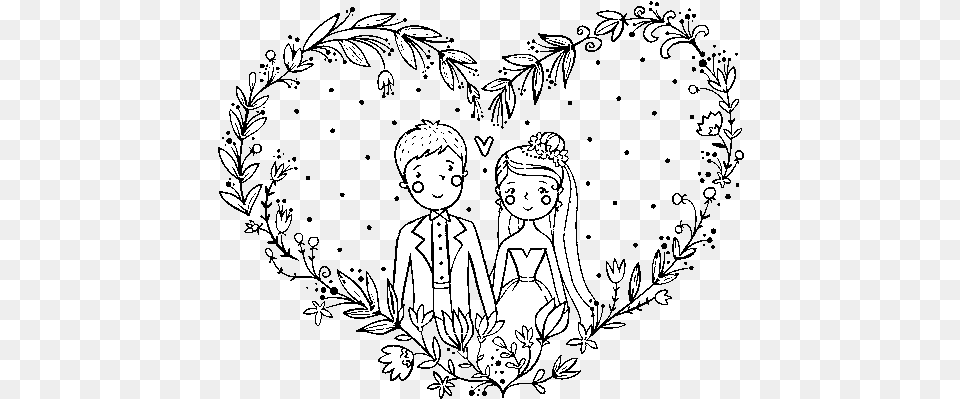 Wedding Heart Coloring, Art, Baby, Person, Adult Free Transparent Png