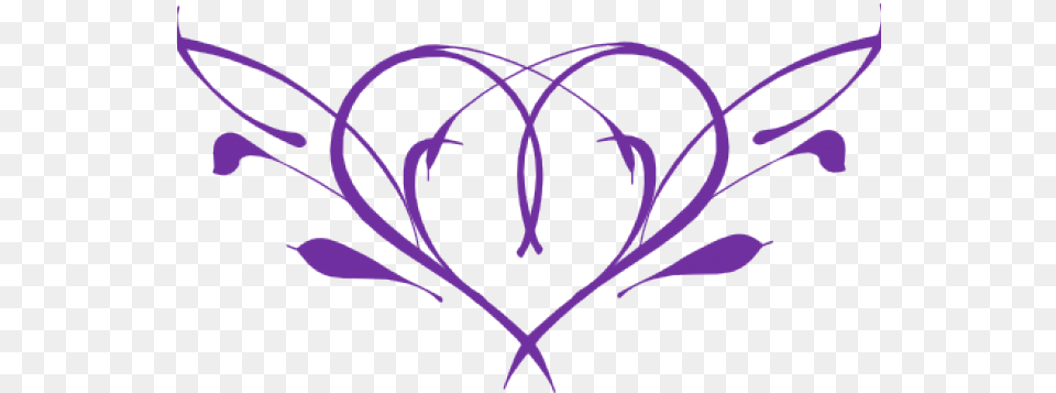 Wedding Heart Design Clipart Vines Black And White Clipart, Art, Graphics, Purple, Bow Png
