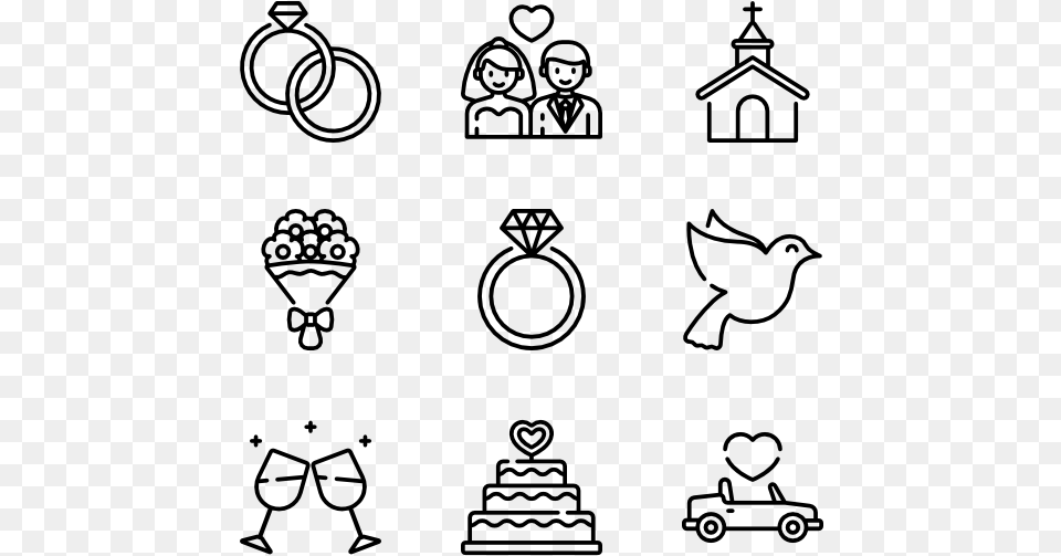 Wedding Icon Vector Cute Icon Black And White, Gray Free Png