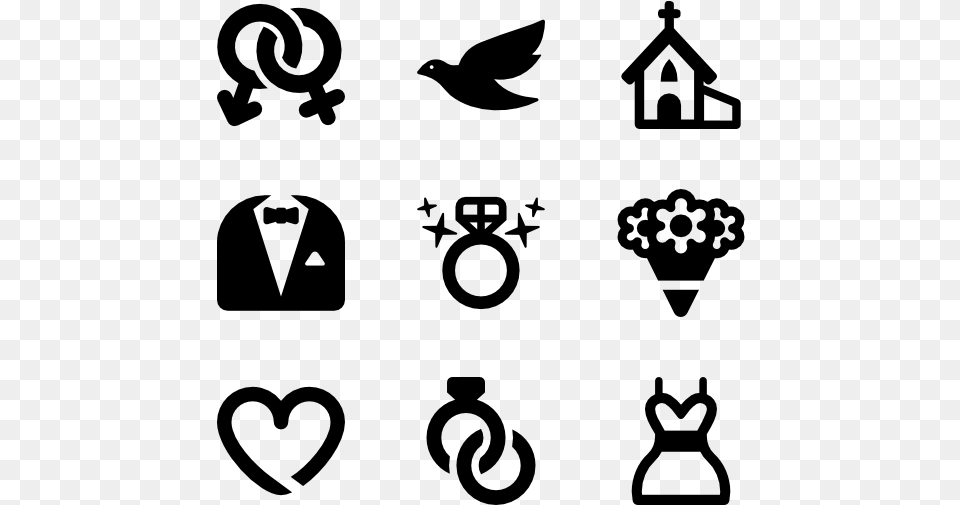 Wedding Icons, Gray Png Image