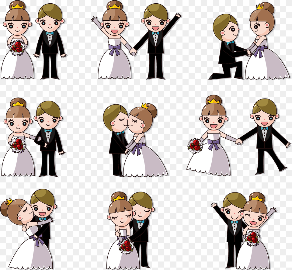 Wedding Invitation Cartoon Clip Art Cartoon Wedding Vector, Formal Wear, Book, Comics, Publication Free Transparent Png