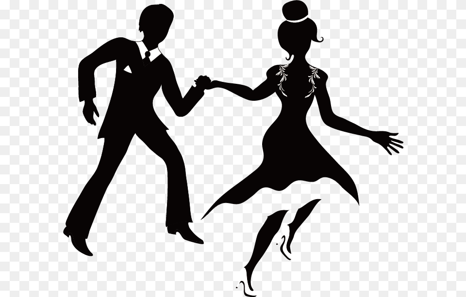 Wedding Invitation Clip Art Lovers Running Cliparts, Dancing, Stencil, Silhouette, Leisure Activities Free Png Download