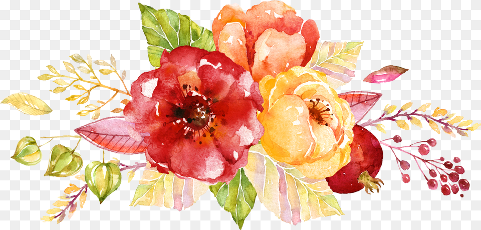 Wedding Invitation Flower Autumn Watercolor Painting Logos Con Flores Vintage Free Transparent Png